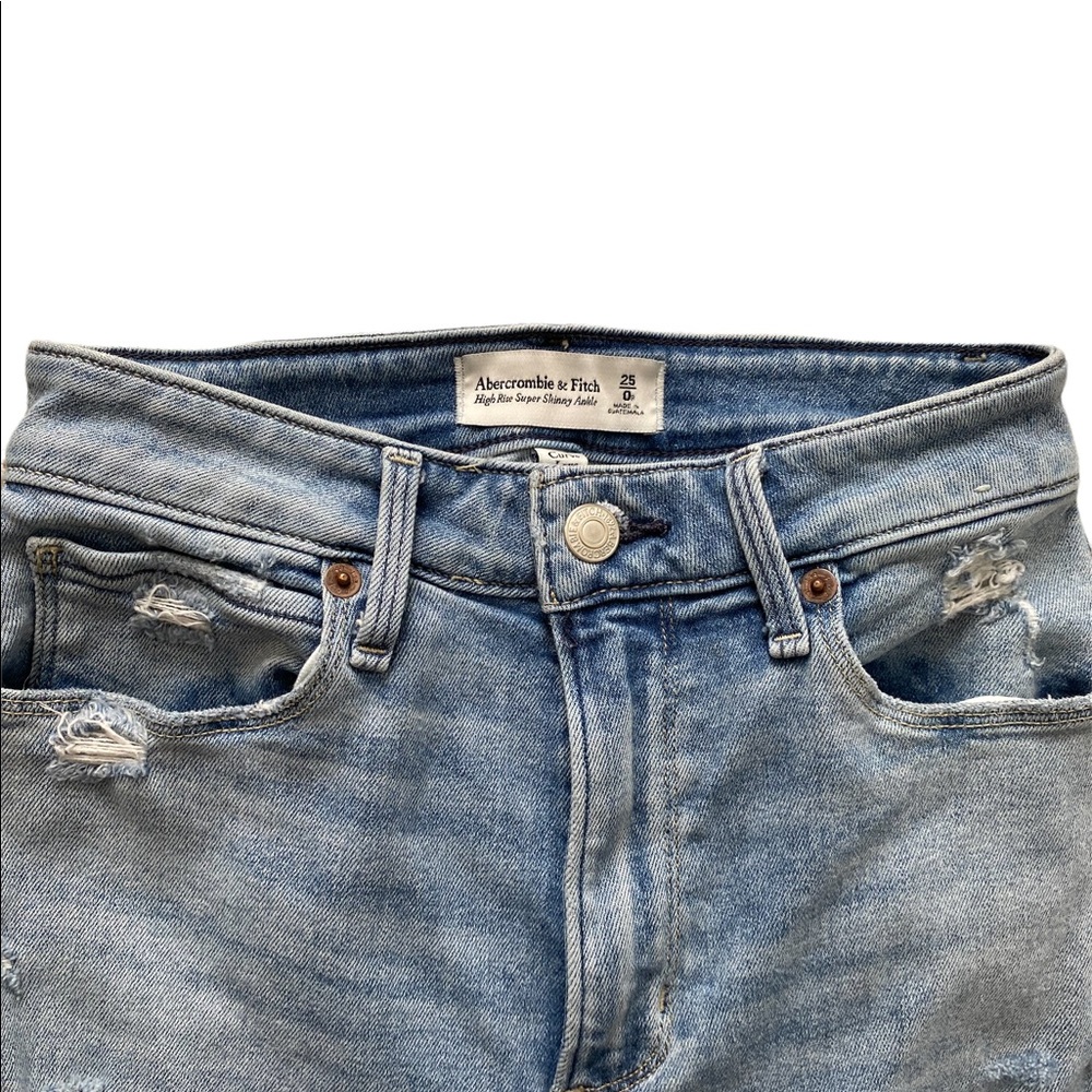 SOLD Abercrombie & Fitch high rise super skinny distressed jeans - Picture 4 of 7